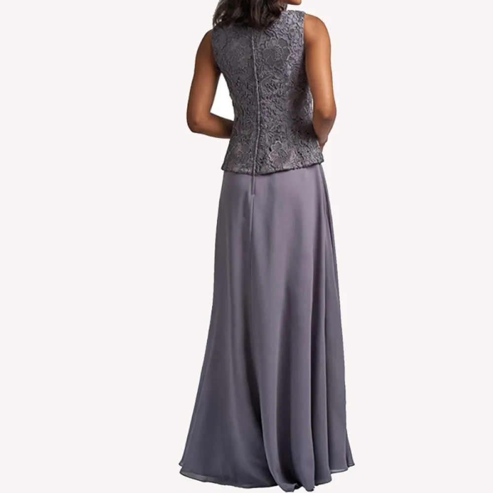 E abito da sera Web Abito lungo senza maniche da banchetto con mantella Abito elegante da donna