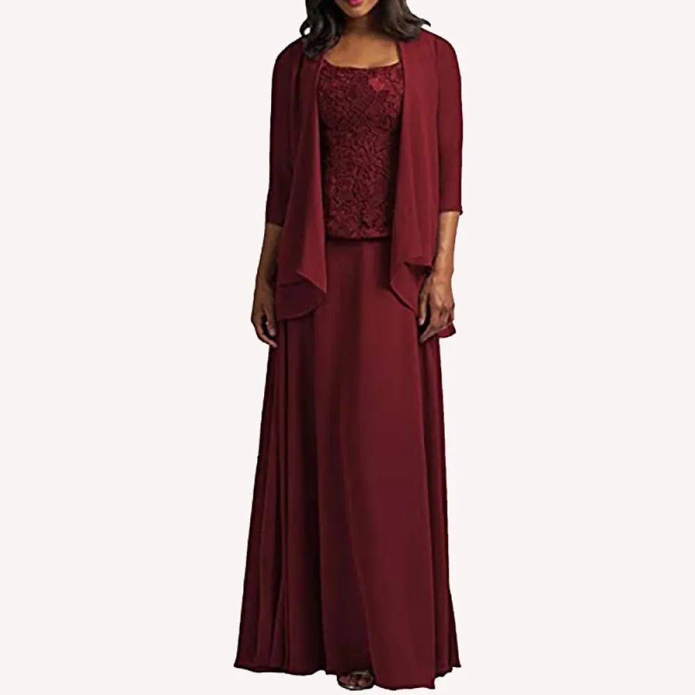 E abito da sera Web Abito lungo senza maniche da banchetto con mantella Abito elegante da donna
