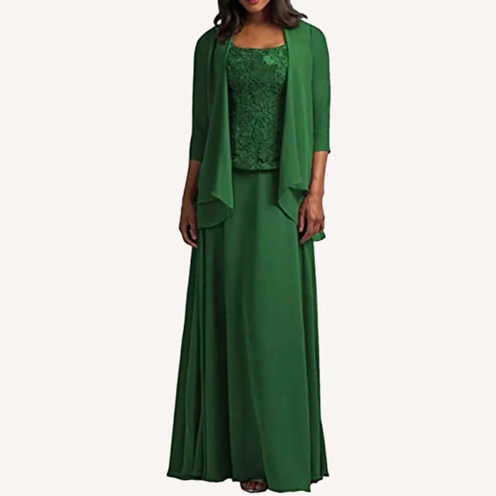 E abito da sera Web Abito lungo senza maniche da banchetto con mantella Abito elegante da donna