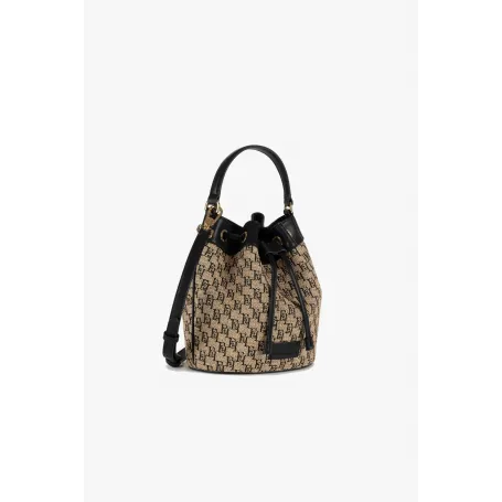 elisabetta franchi Secchiello in tessuto jacquard con loghi EF
