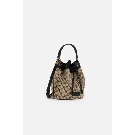 elisabetta franchi Secchiello in tessuto jacquard con loghi EF