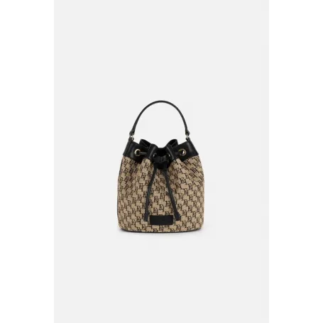 elisabetta franchi Secchiello in tessuto jacquard con loghi EF