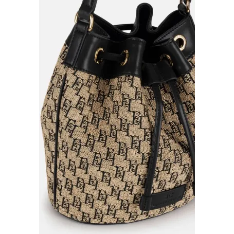 elisabetta franchi Secchiello in tessuto jacquard con loghi EF