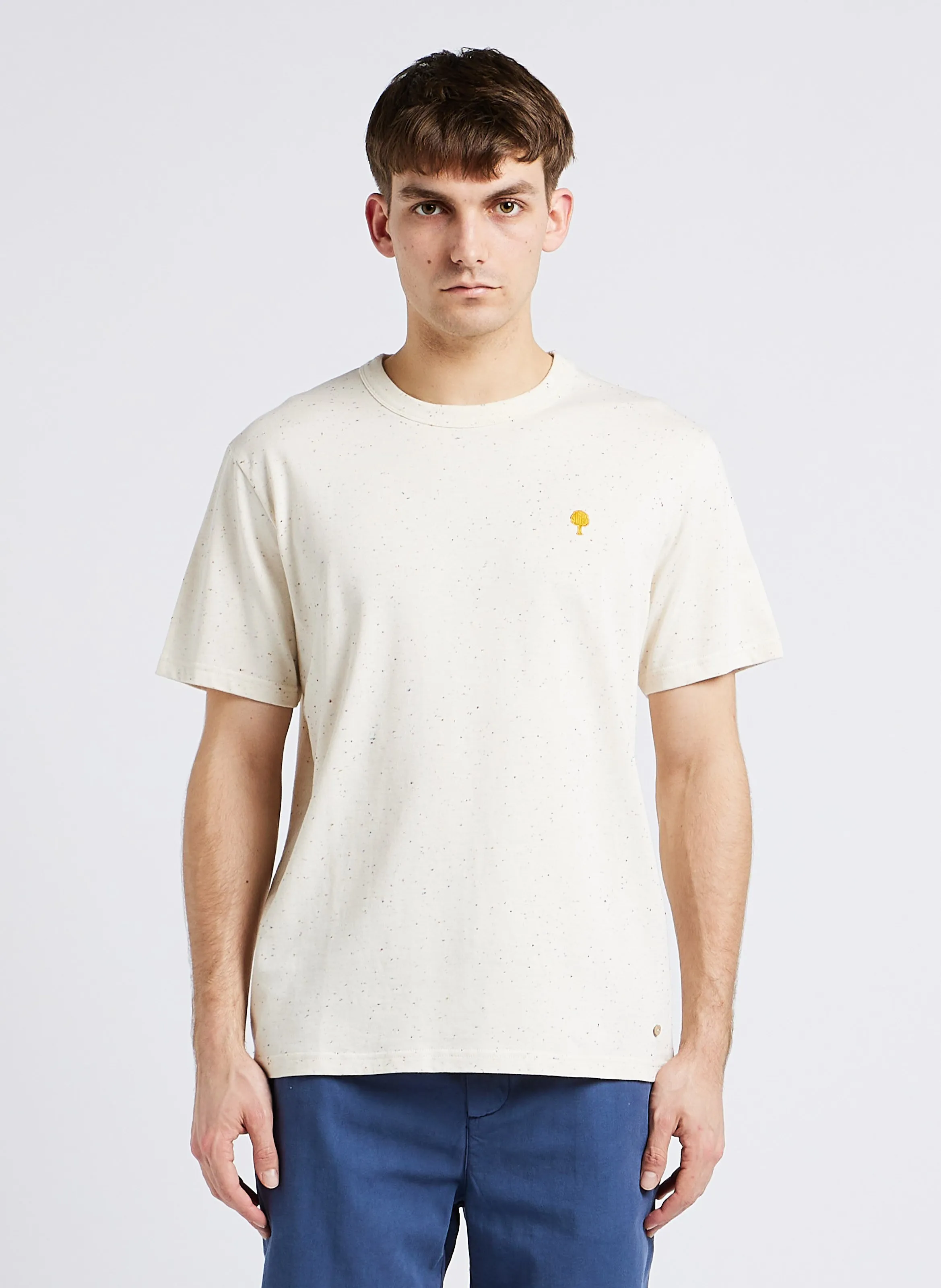  FAGUO   LUGNY - T-shirt ampia scollo tondo puntinata | Beige