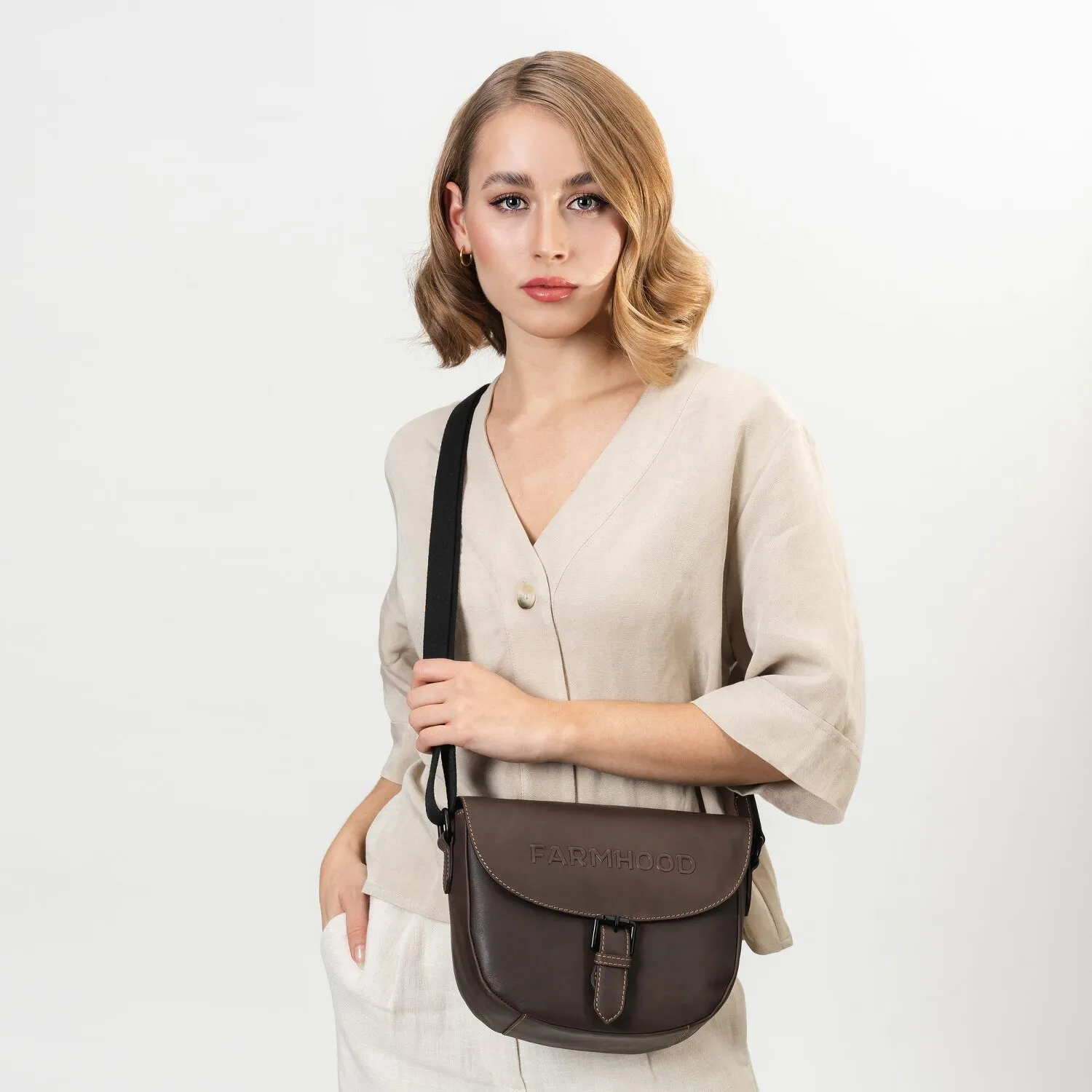 Farmhood Nashville L Borsa a tracolla in pelle 25 cm