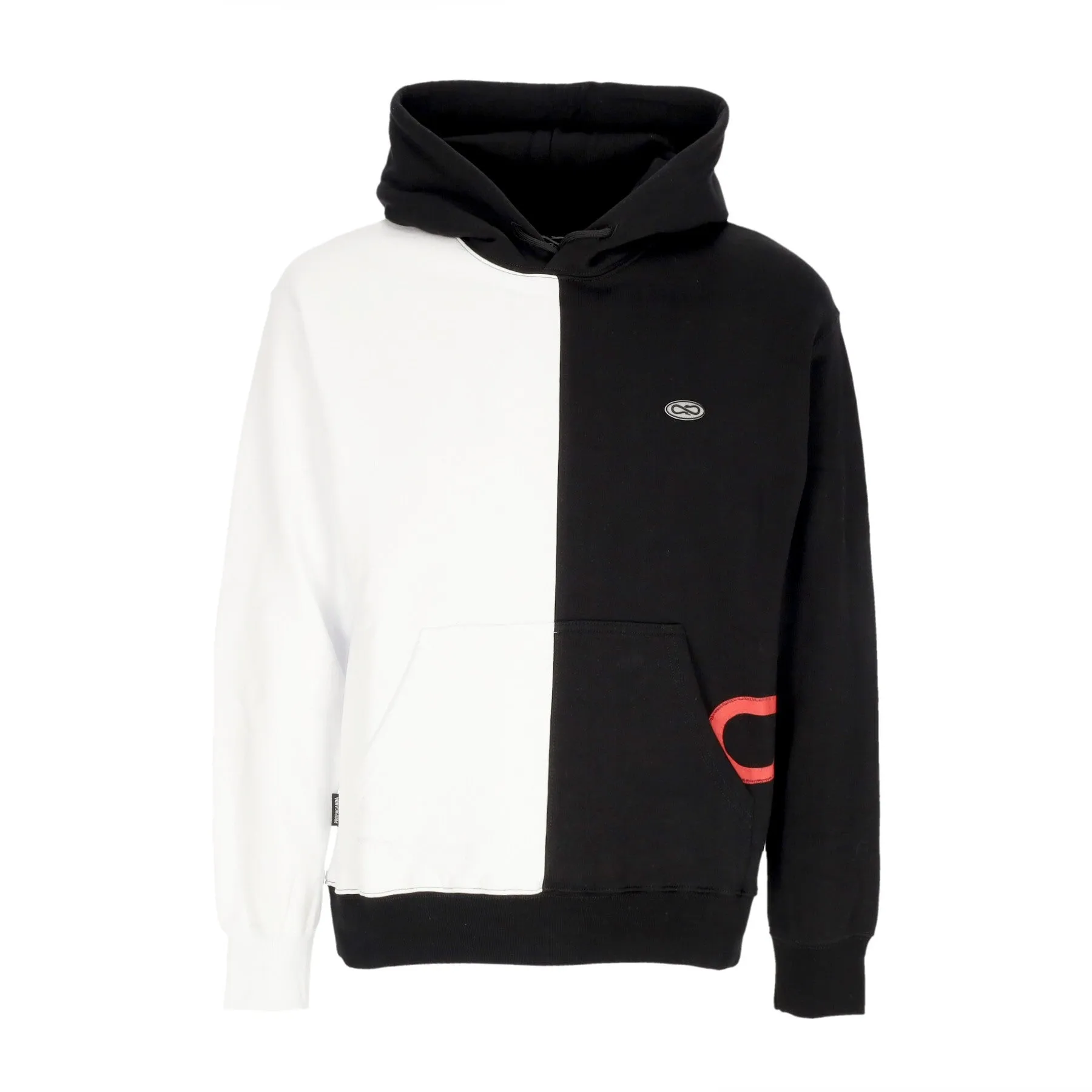 Felpa Cappuccio Uomo Logo Double Hoodie White/black