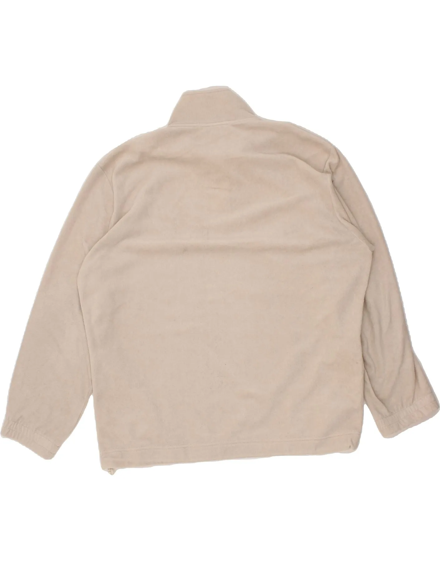FILA Womens Oversized Zip Neck Fleece Jumper UK 18 XL Beige