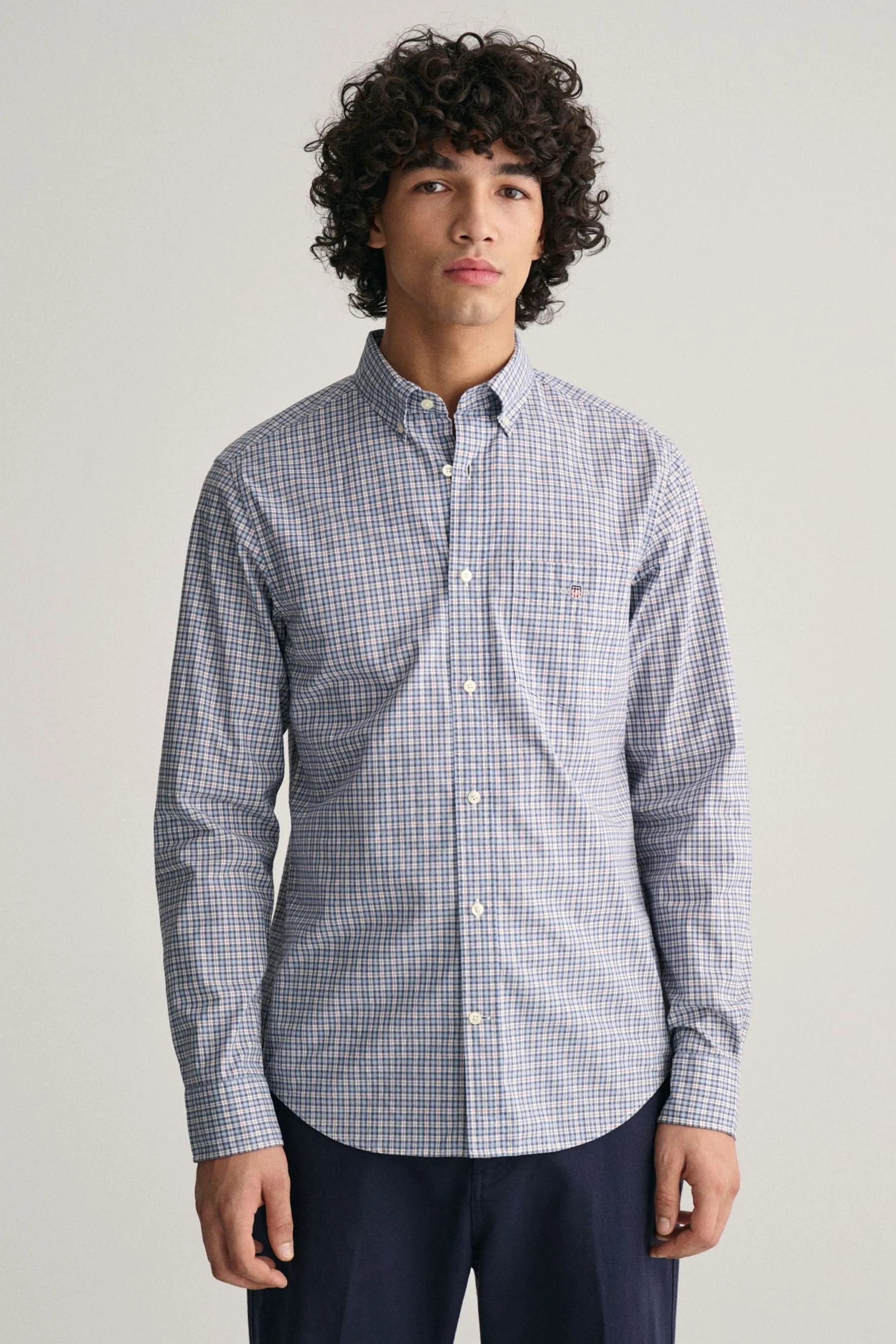 GANT regular  - Vestibilità Camicia in Popeline Micro Quadri 100% Cotone    