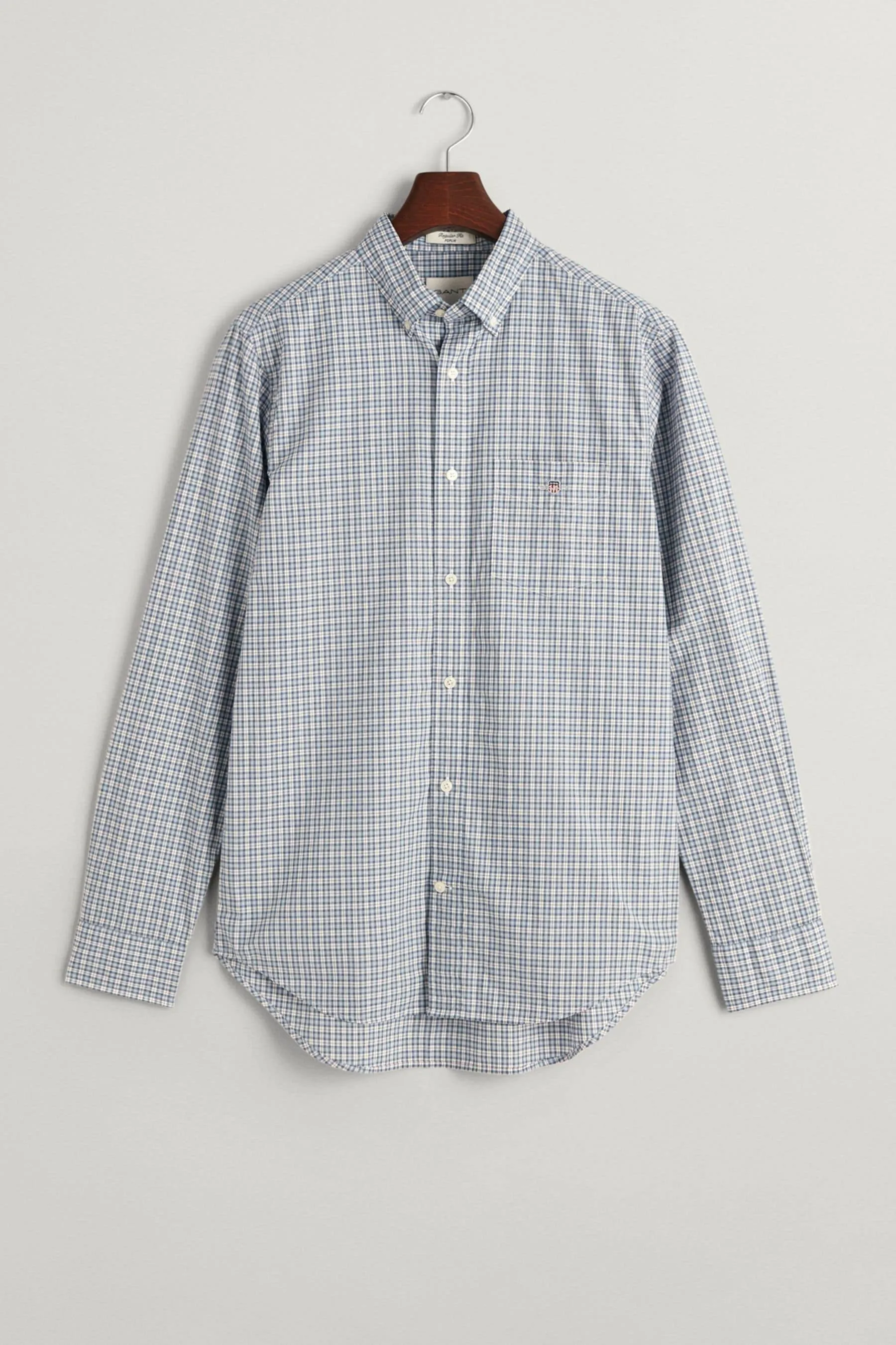 GANT regular  - Vestibilità Camicia in Popeline Micro Quadri 100% Cotone    