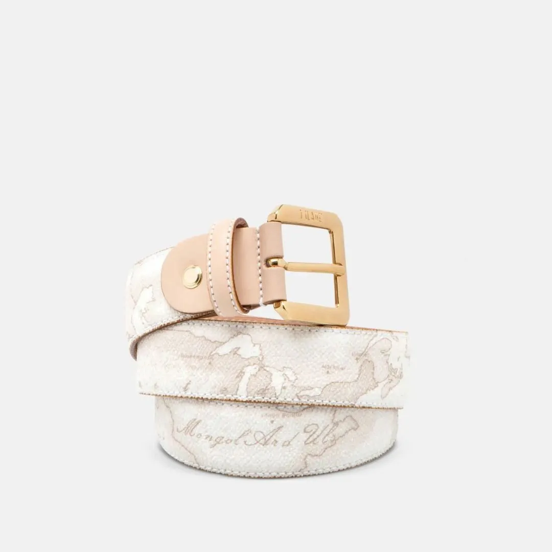 Geo White Cintura con fibbia metallica