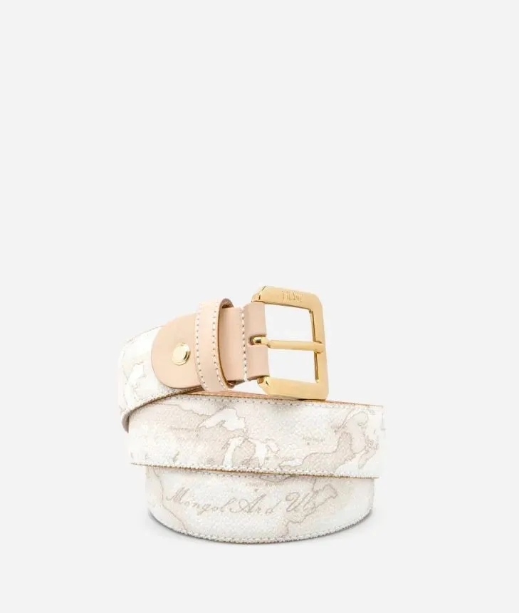 Geo White Cintura con fibbia metallica