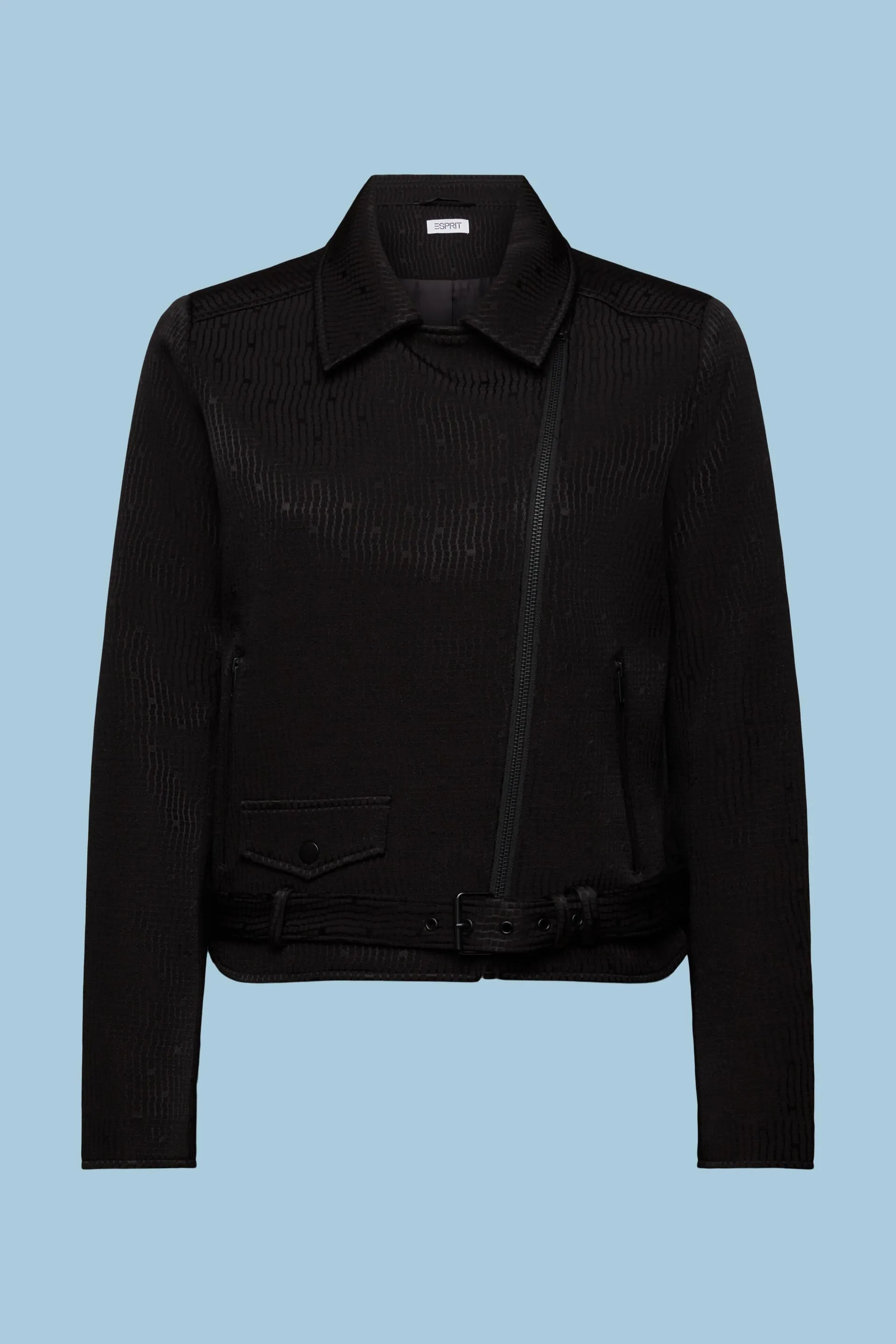 Giacca biker jacquard strutturata