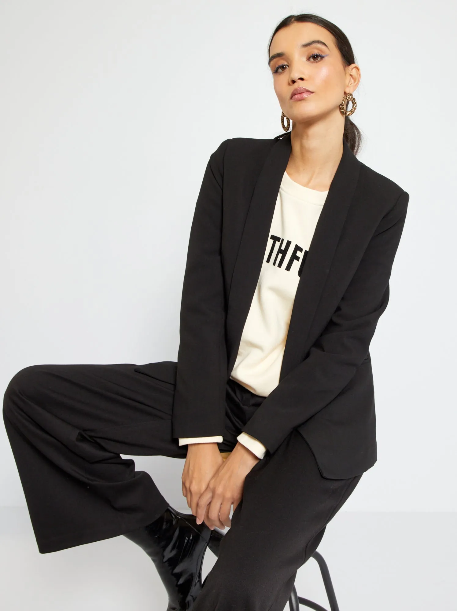 Giacca blazer midi - nero