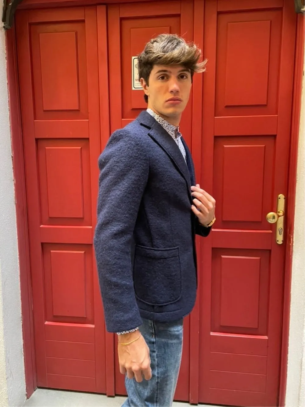 Giacca in lana cotta