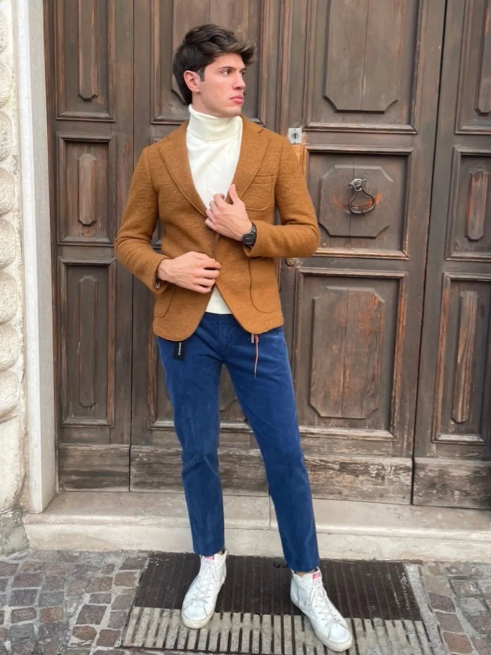 Giacca in lana cotta