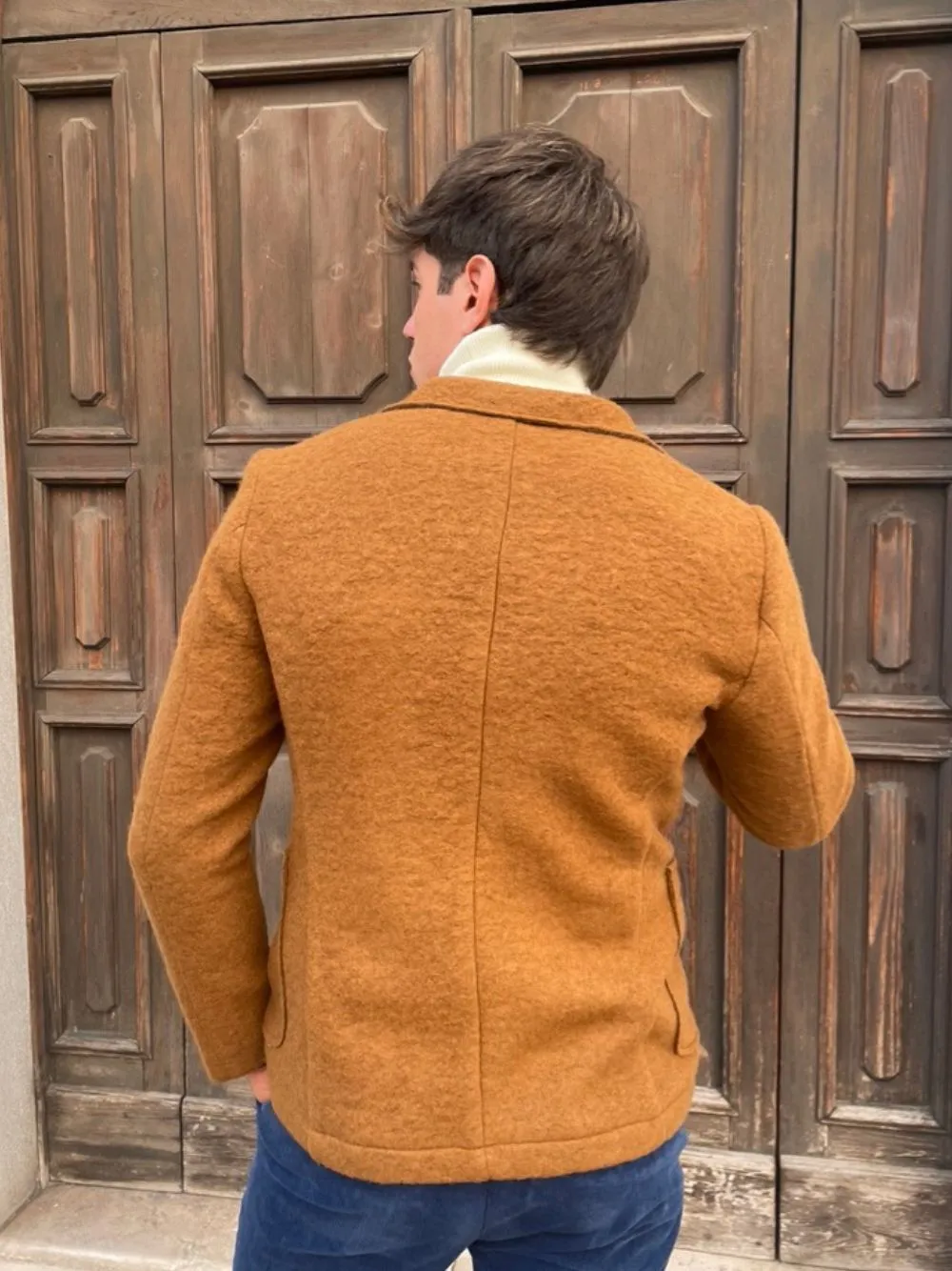 Giacca in lana cotta