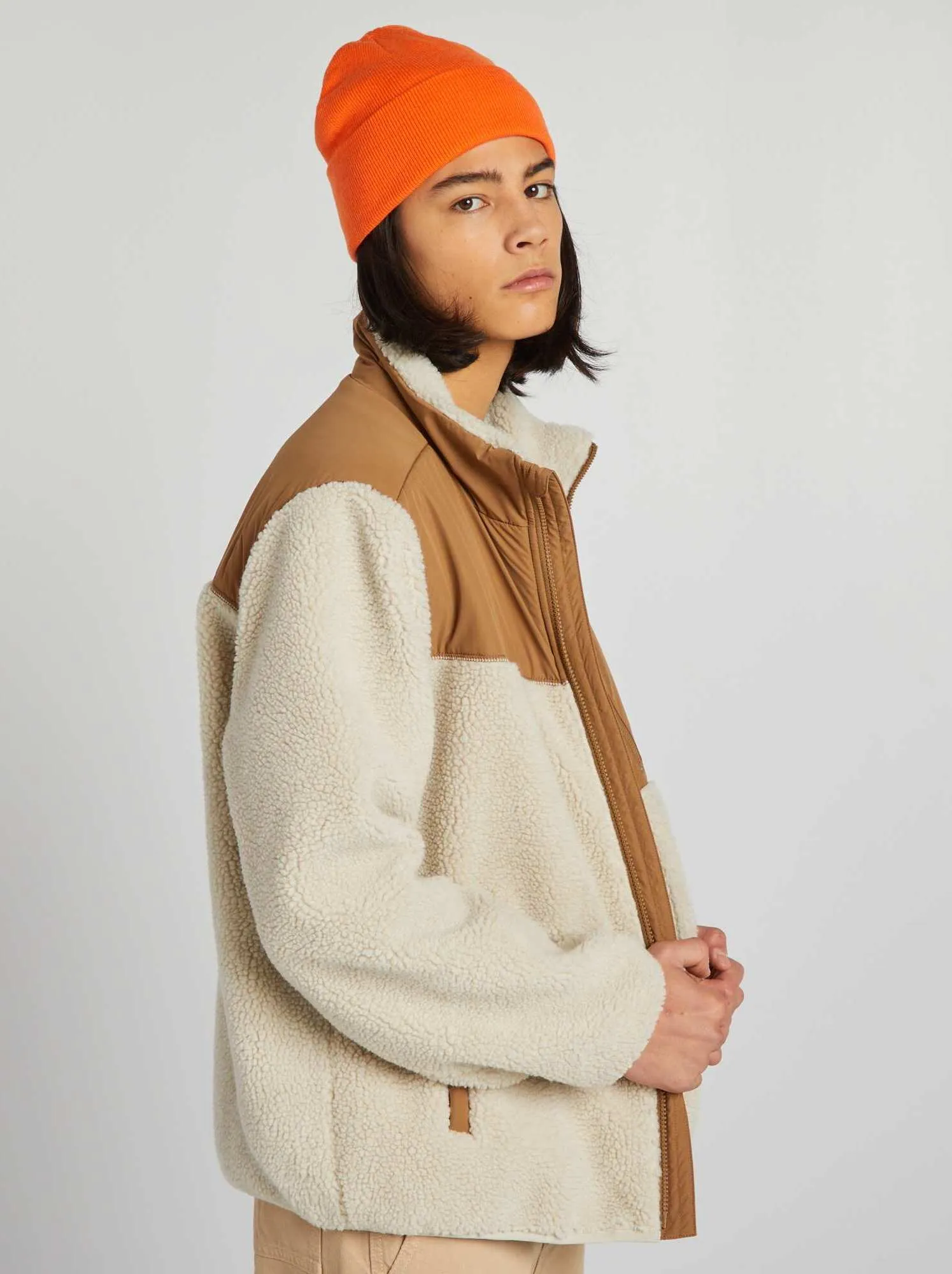 Giacca in sherpa - MARRONE