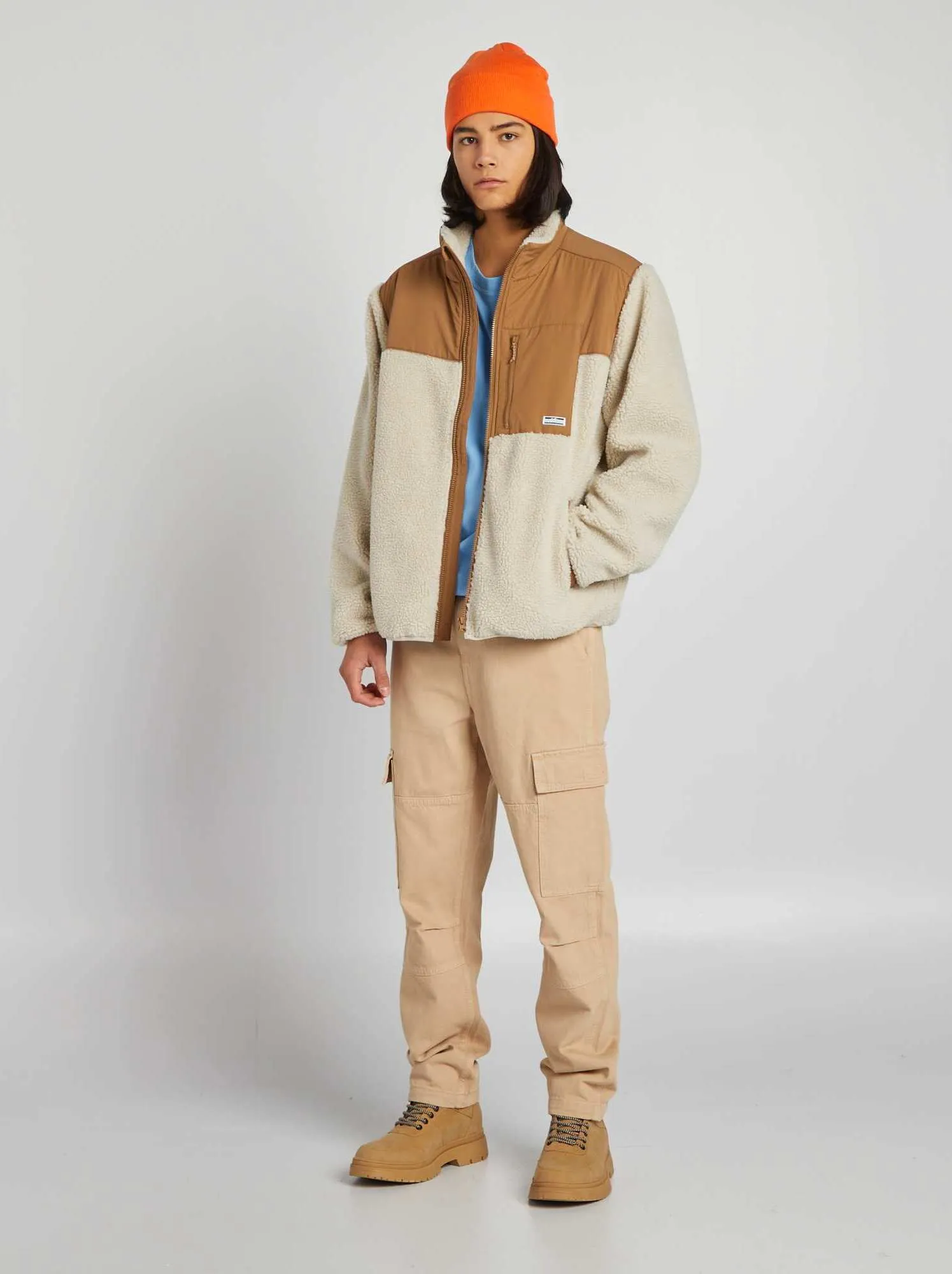 Giacca in sherpa - MARRONE