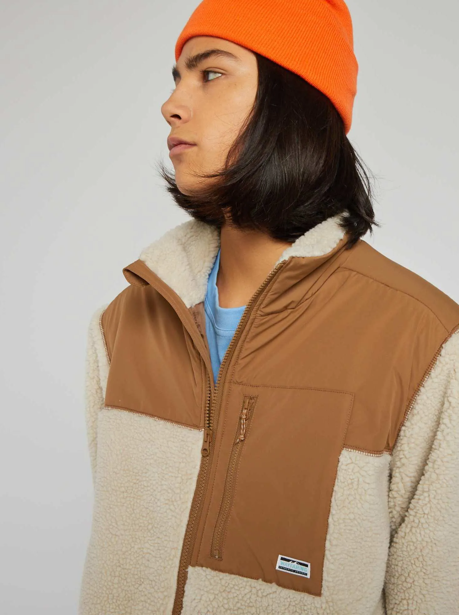 Giacca in sherpa - MARRONE