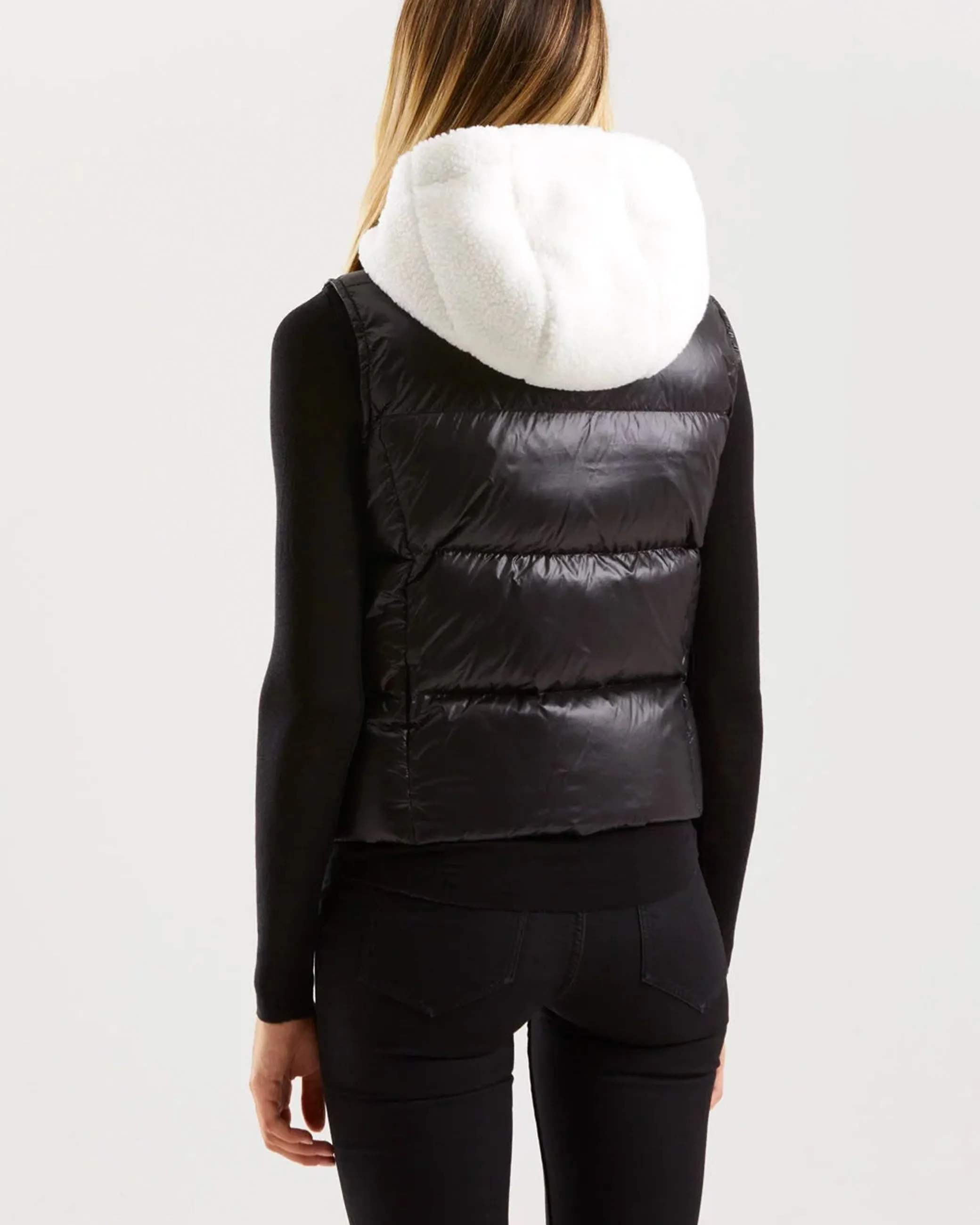 Gilet Betsy nero inserti teddy
