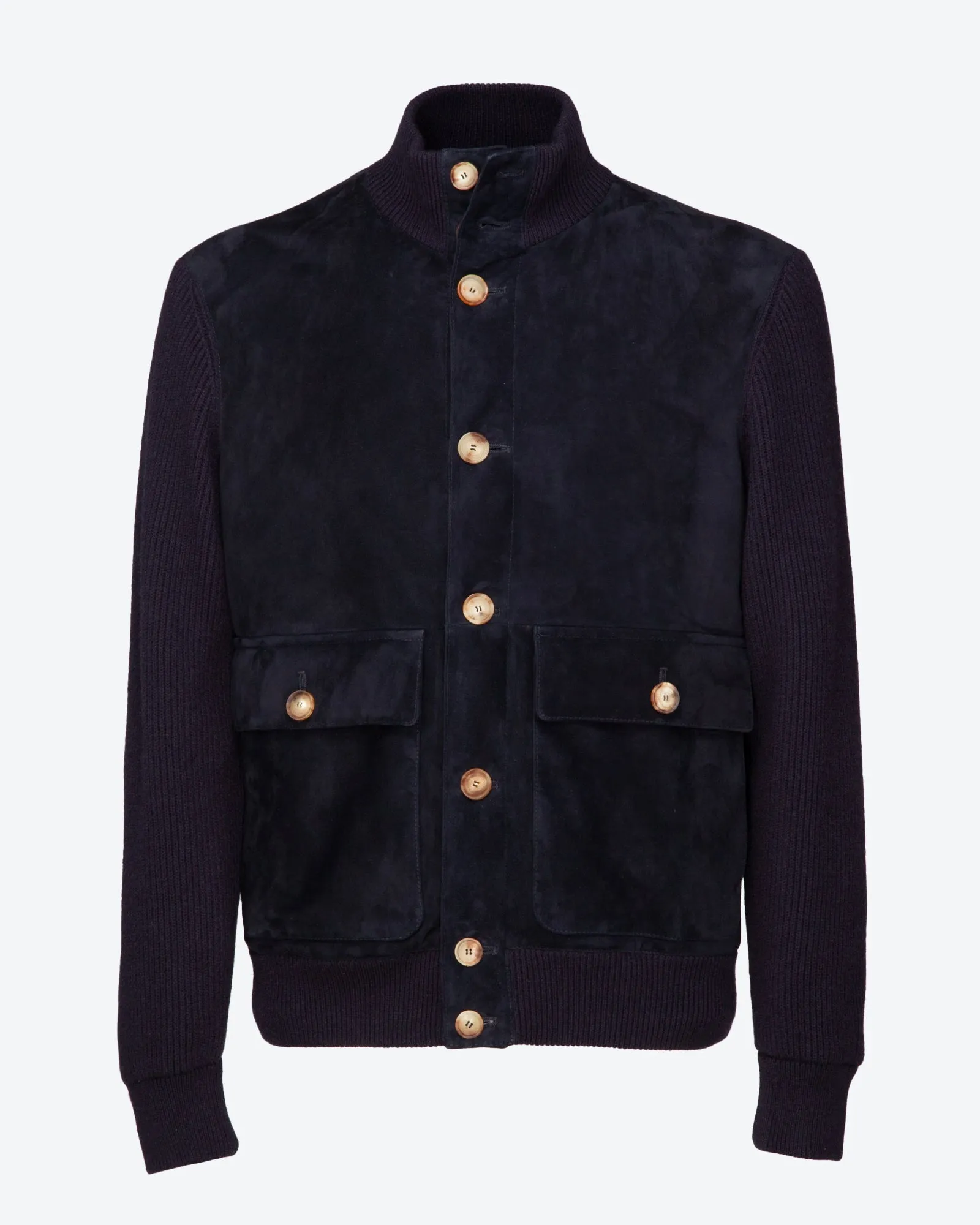 Giubbino in suede e cashmere