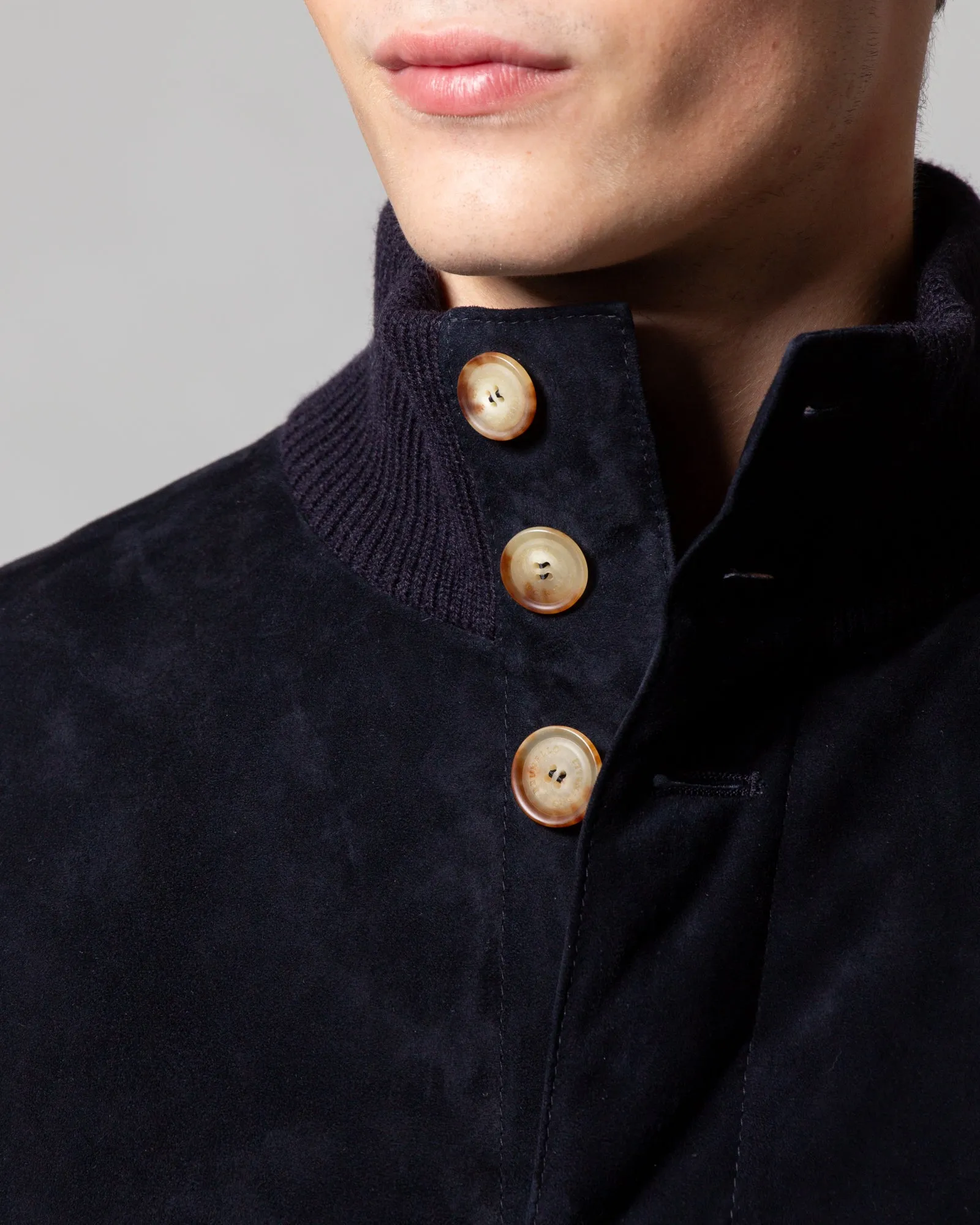 Giubbino in suede e cashmere