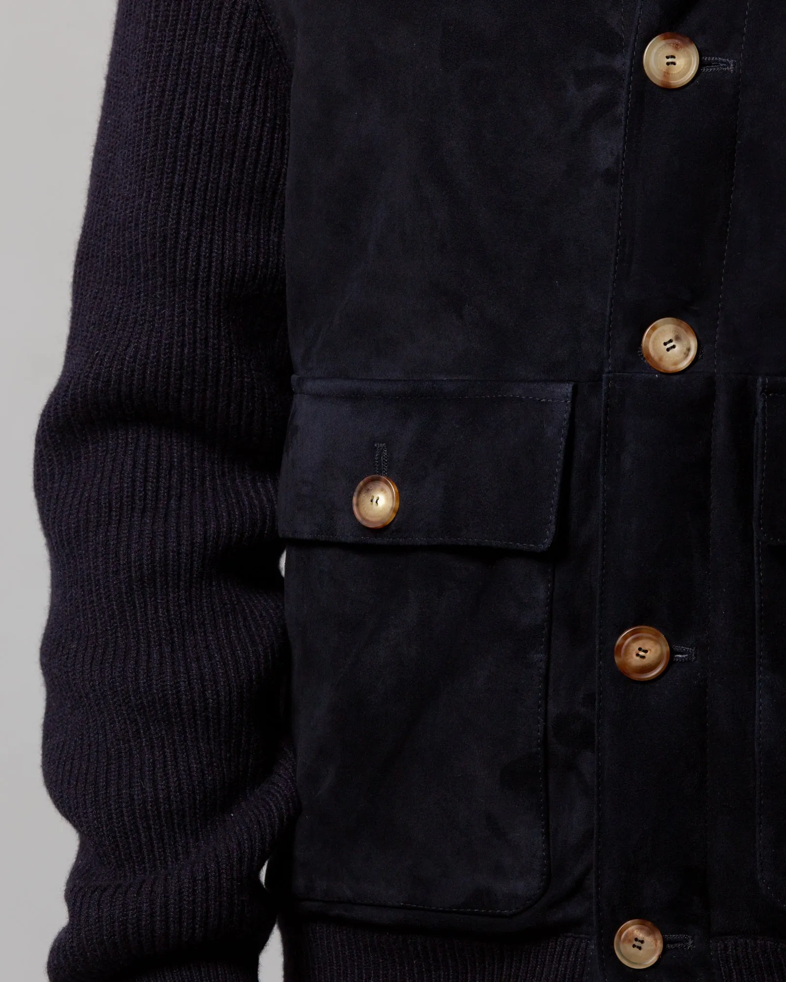 Giubbino in suede e cashmere