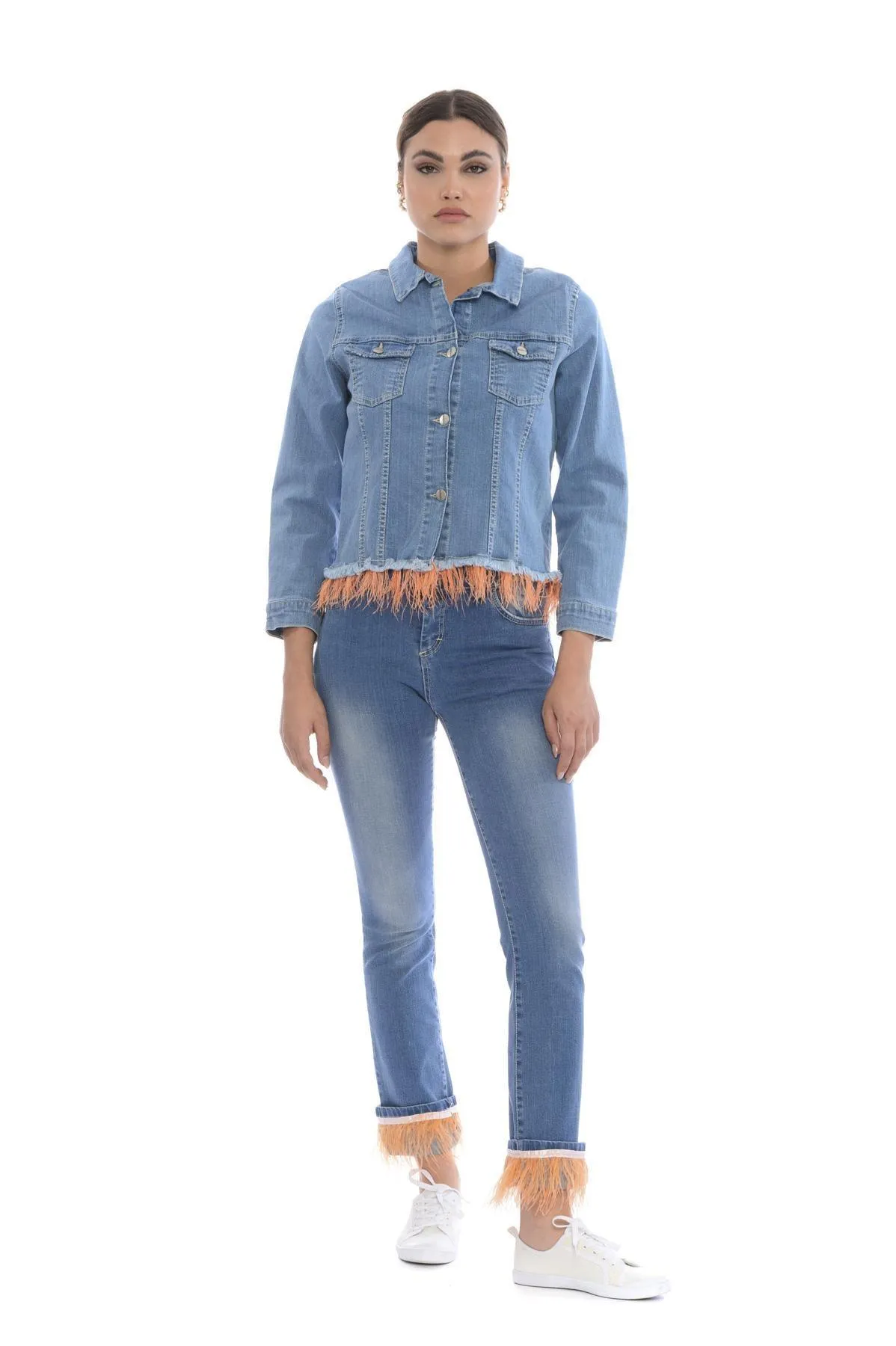 GIUBBINO M/COTONE BLU