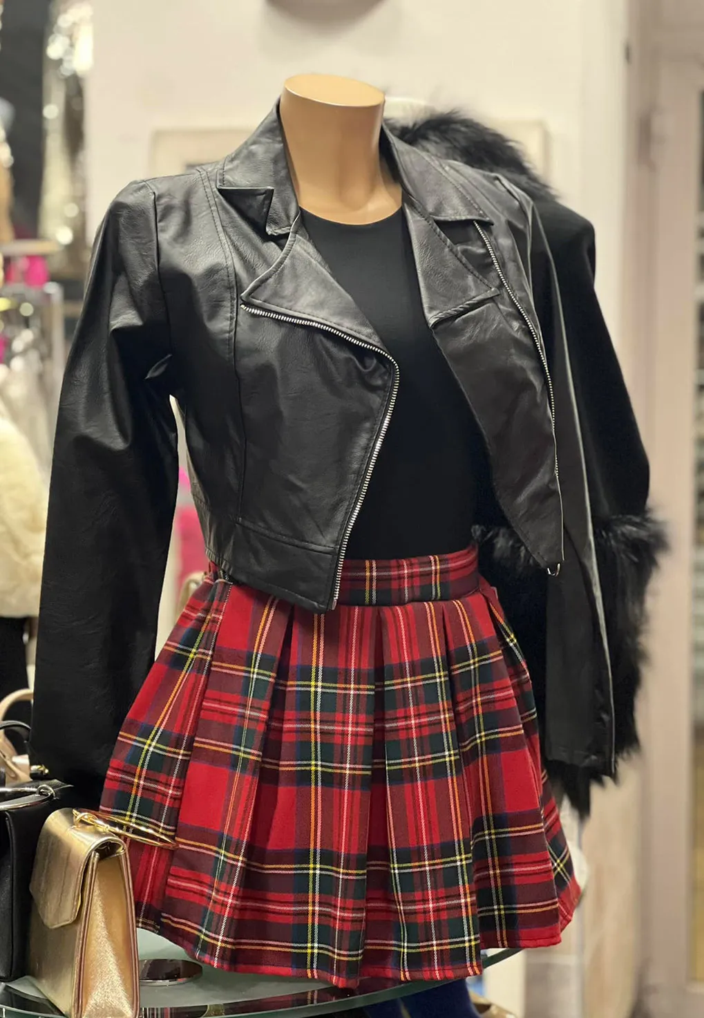 Giubbotto chiodo in ecopelle nero