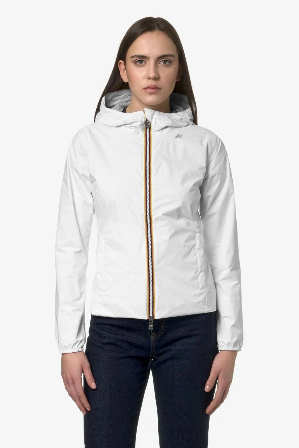 GIUBBOTTO DONNA CON CAPPUCCIO LILY PLUS.2 DOUBLE BIANCO/TORTORA K-WAY