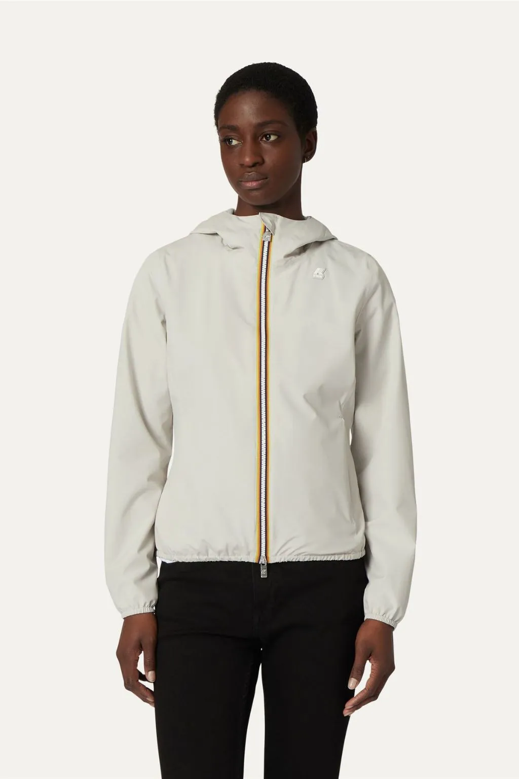 GIUBBOTTO DONNA TORTORA K-WAY CON CAPPUCCIO LILY STR POLY JERSEY