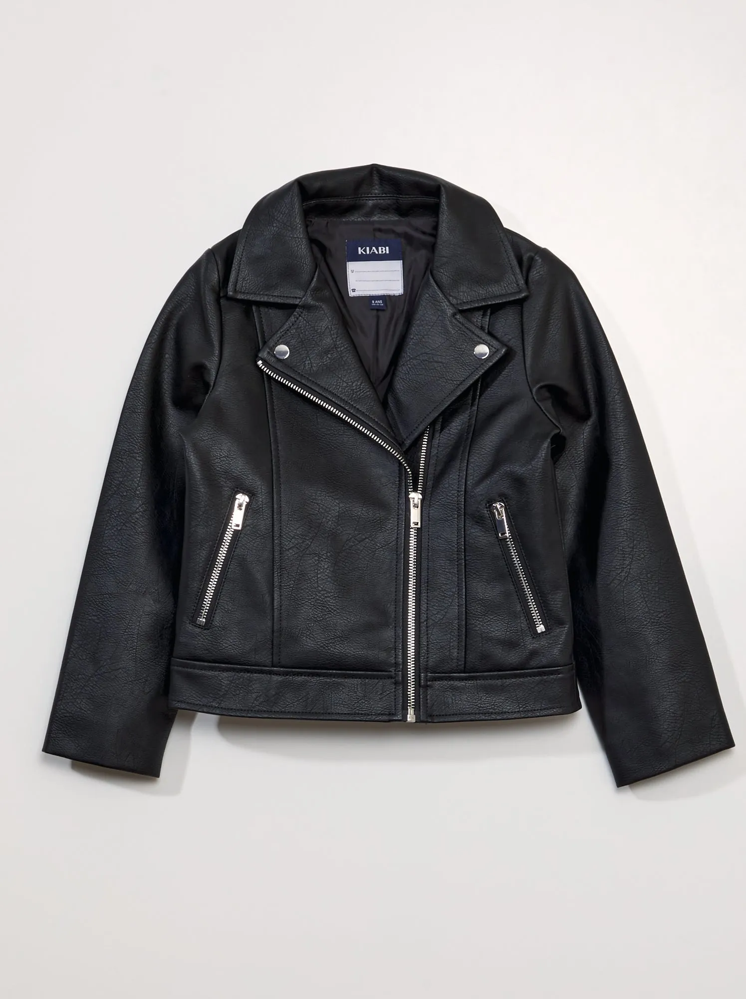 Giubbotto in similpelle stile biker - nero