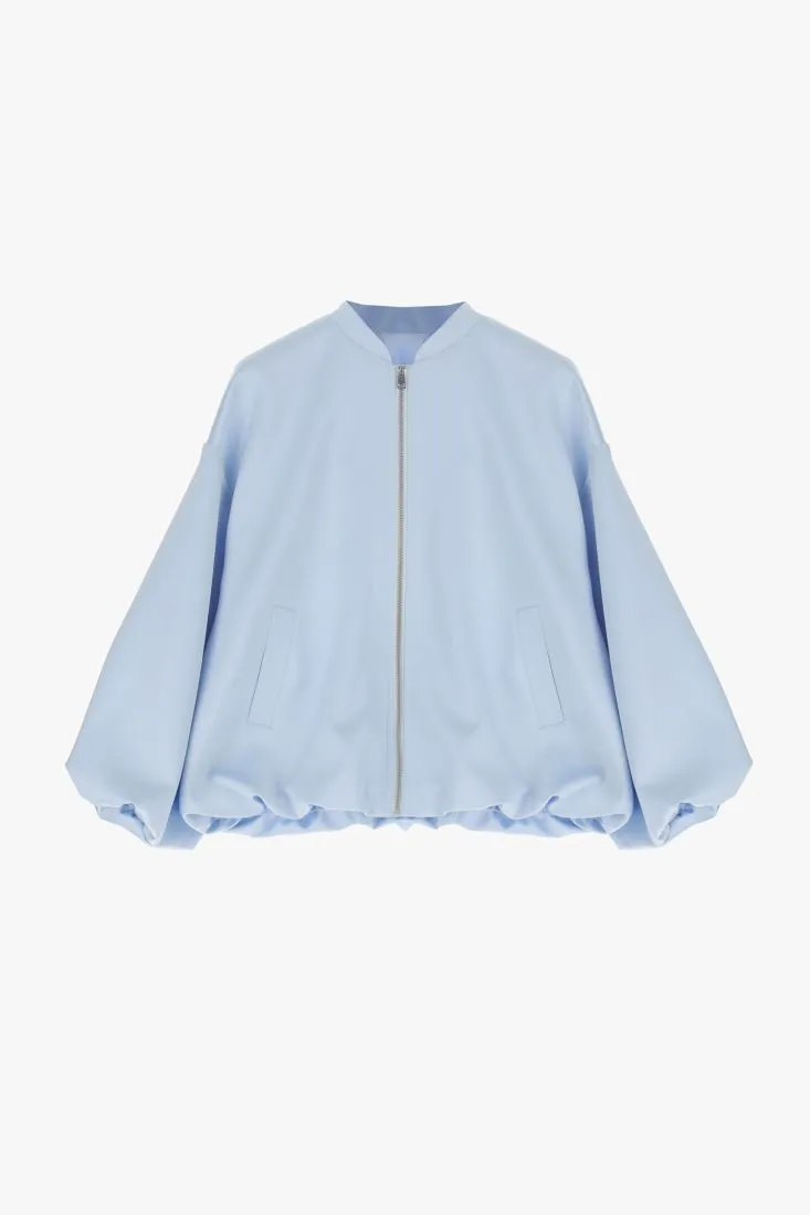 Giubbotto oversize con taschini a filetto e zip