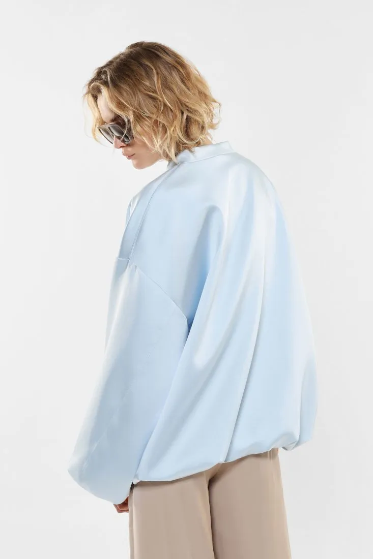 Giubbotto oversize con taschini a filetto e zip