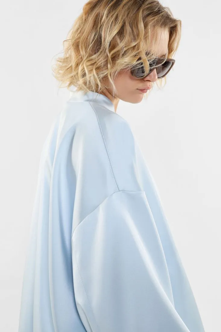 Giubbotto oversize con taschini a filetto e zip