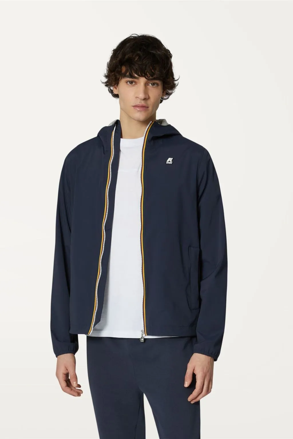 GIUBBOTTO UOMO CON CAPPUCCIO BLU SCURO JACK STR NY JERSEY K-WAY