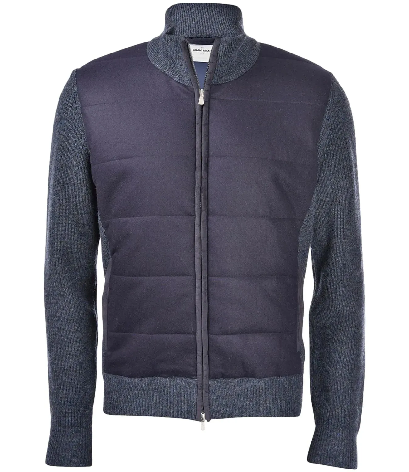 GRAN SASSO Giubbino tessuto in lana blu con body in flanella