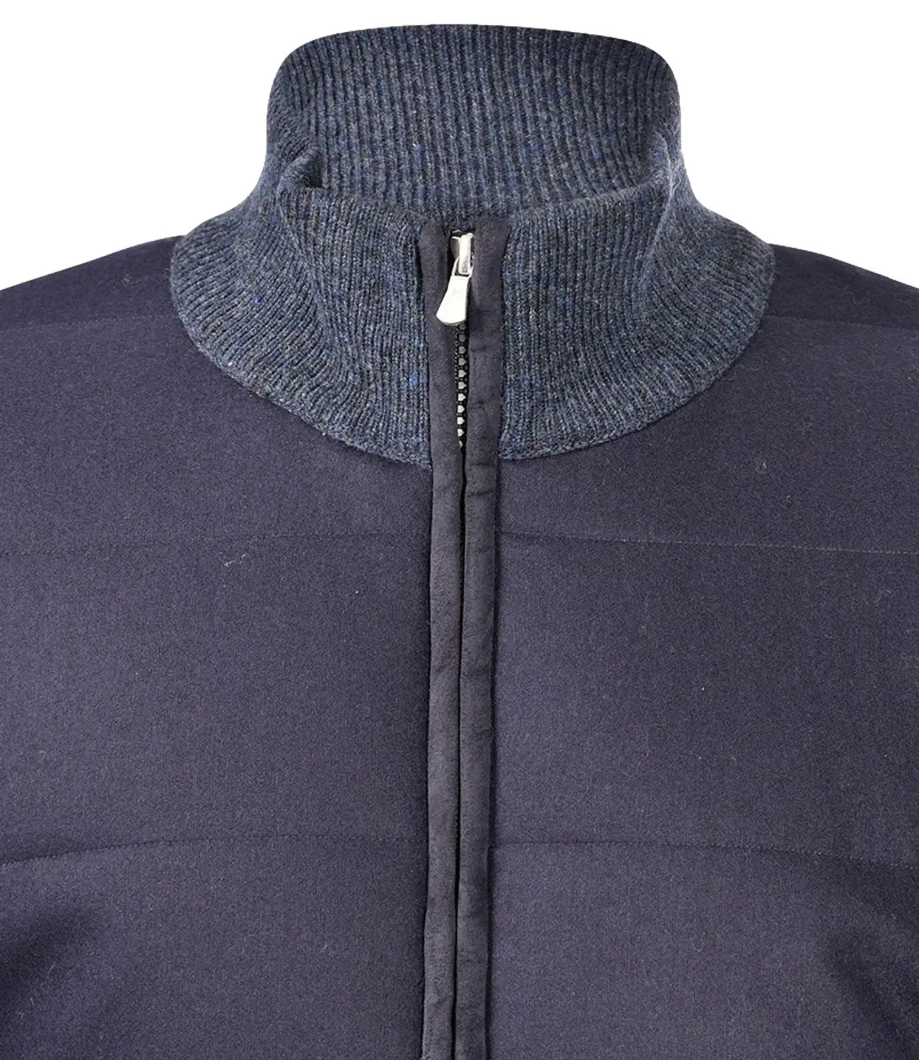 GRAN SASSO Giubbino tessuto in lana blu con body in flanella