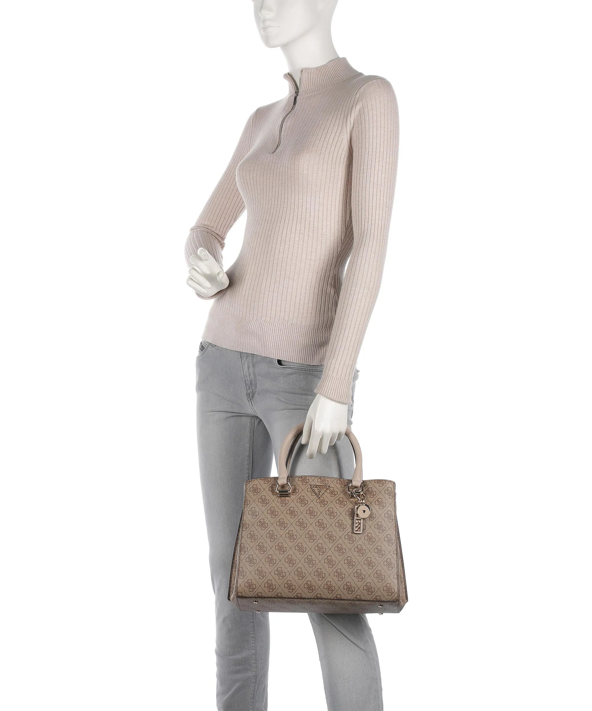  Guess Noelle Borsa a mano pelle sintetica marrone  