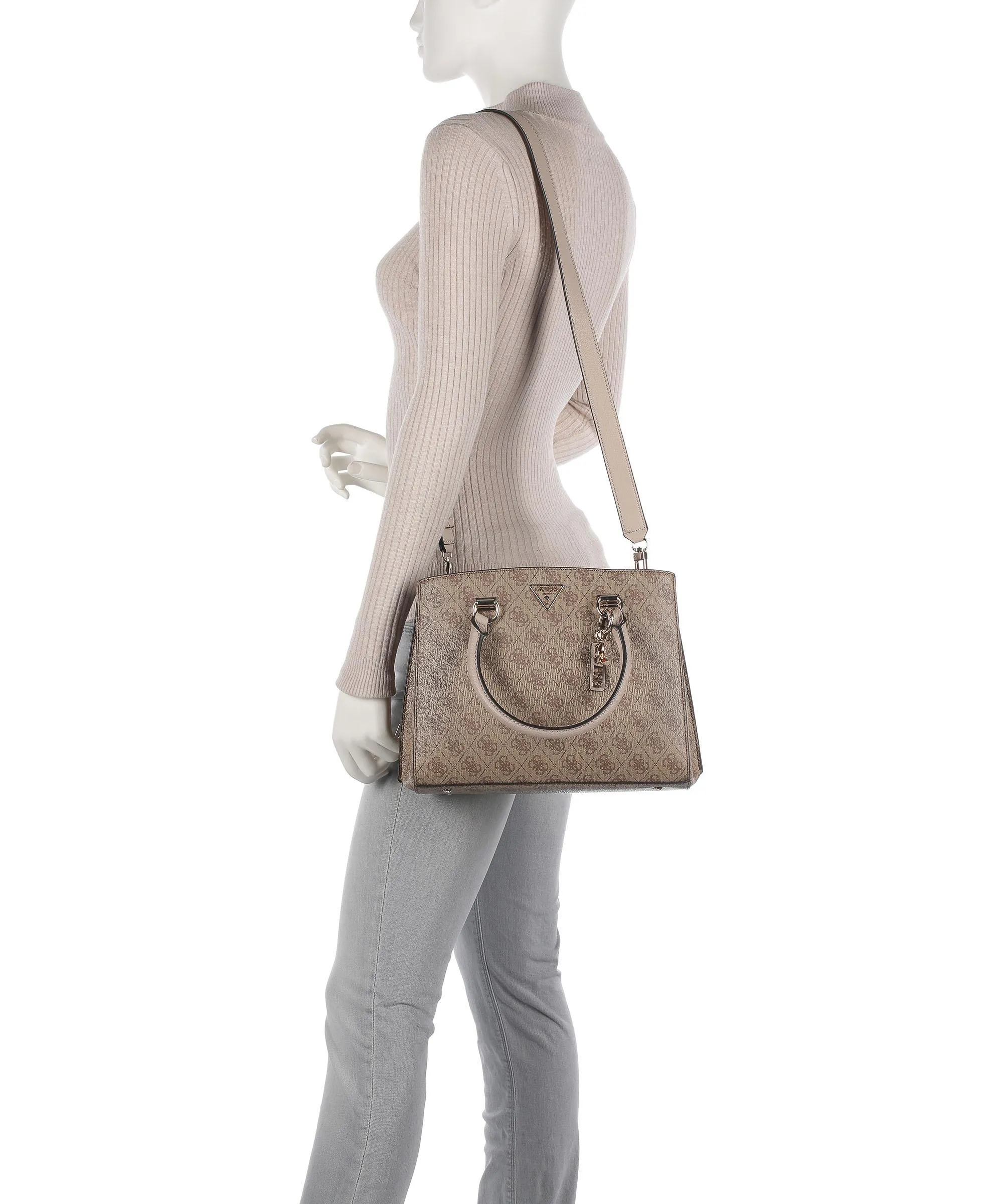  Guess Noelle Borsa a mano pelle sintetica marrone  