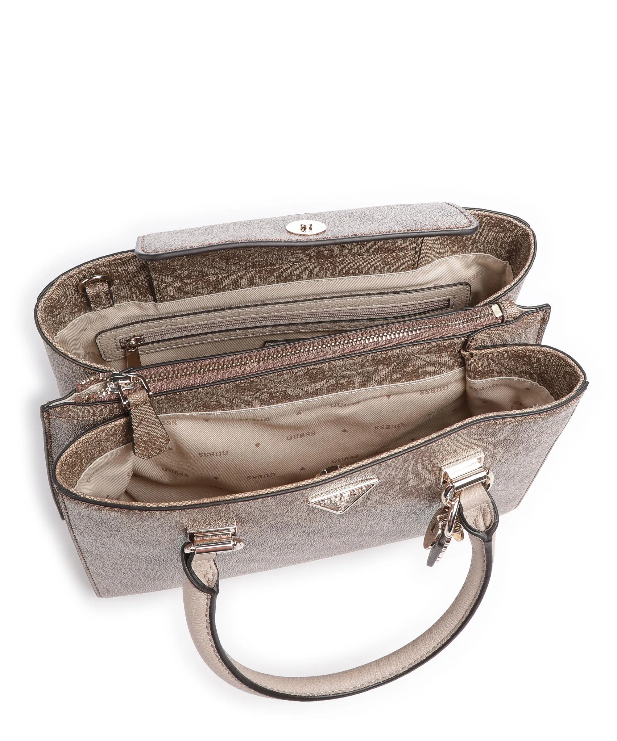  Guess Noelle Borsa a mano pelle sintetica marrone  