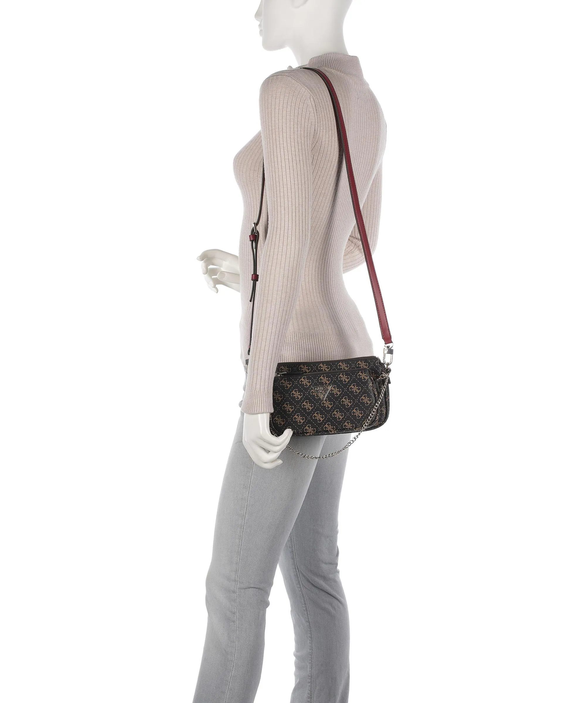  Guess Noelle Borsa a spalla pelle sintetica marrone scuro  