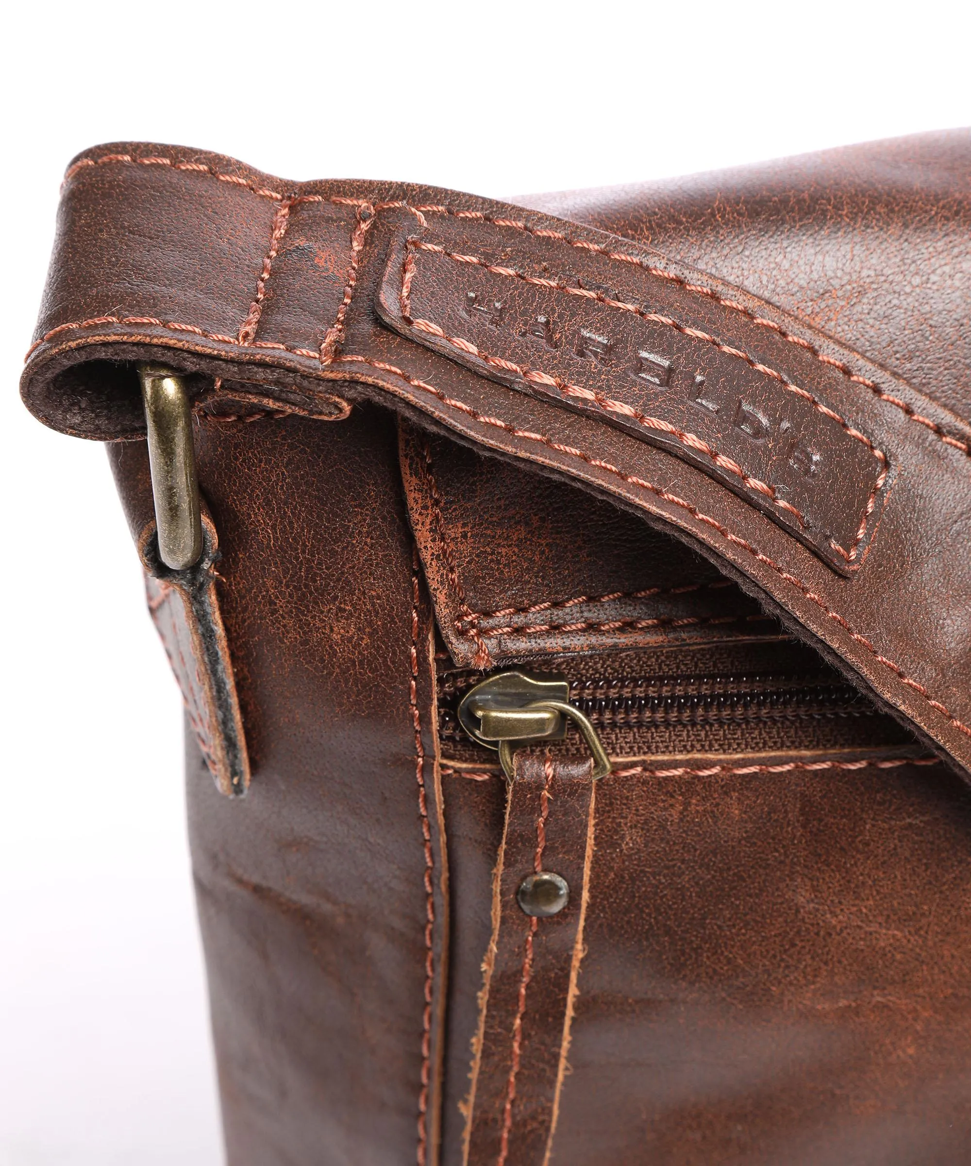  Harold's Crunchy Borsa messenger pelle di bufalo marrone  