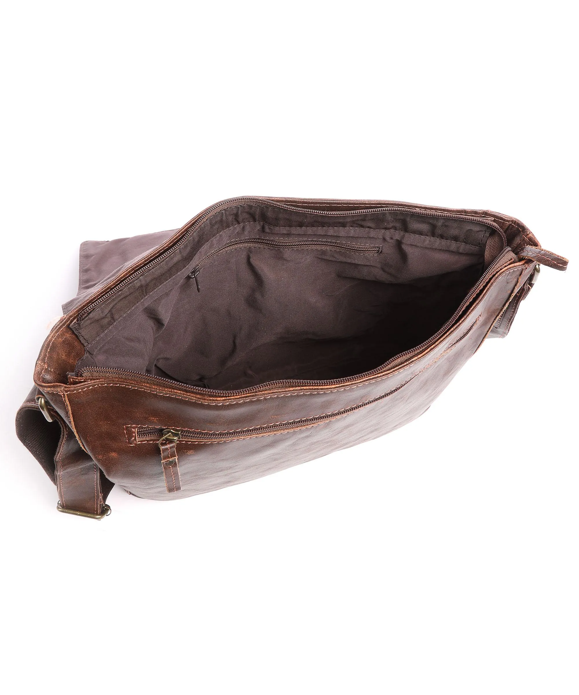  Harold's Crunchy Borsa messenger pelle di bufalo marrone  