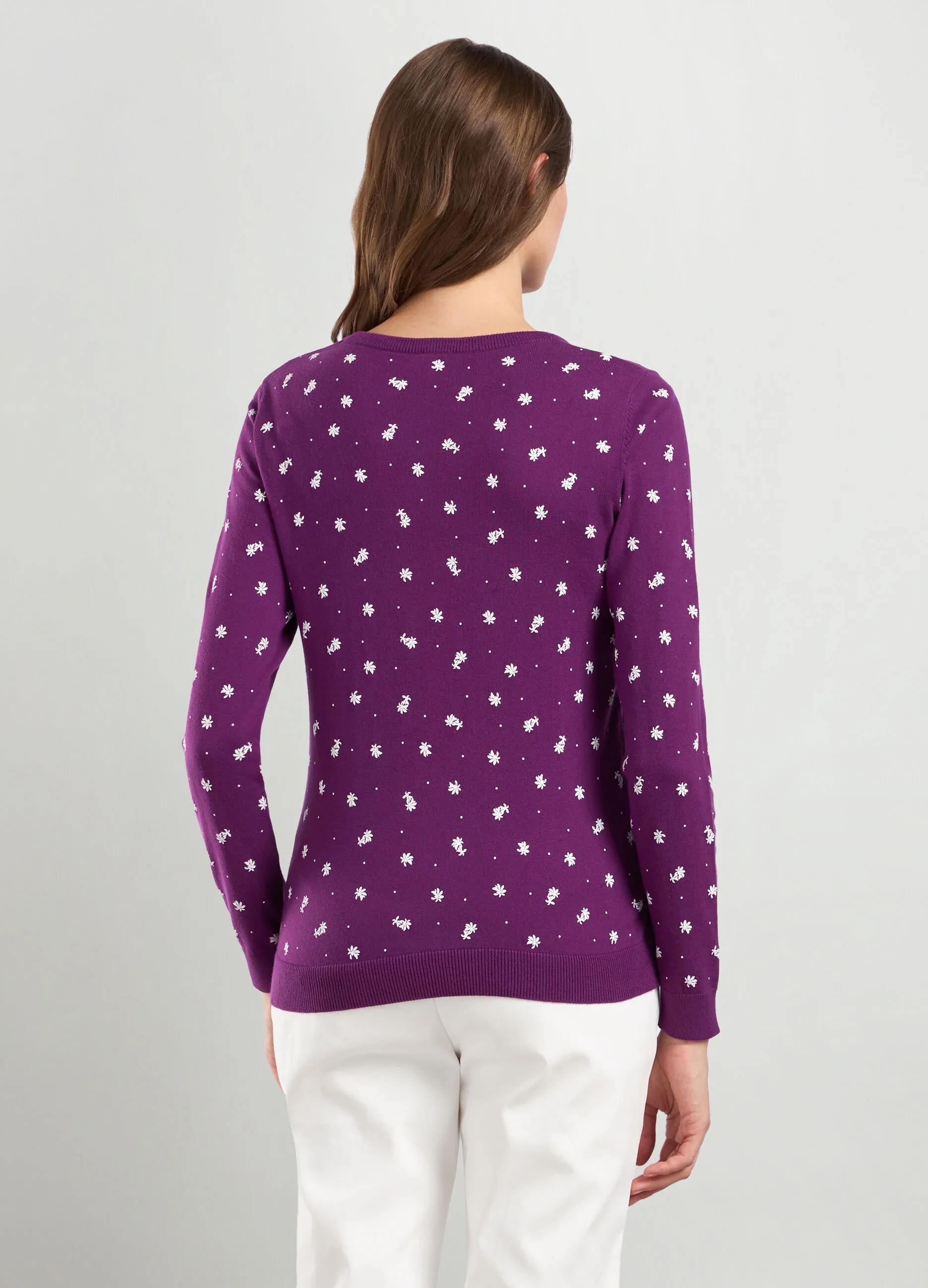 IWIE  Tricot girocollo in misto cotone con stampa donna