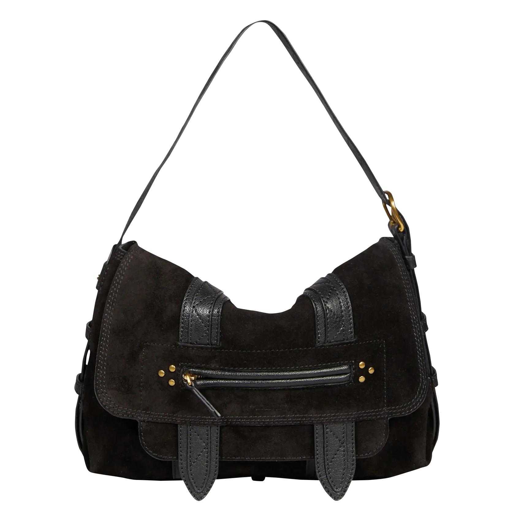  JEROME DREYFUSS   JOE S - Borsa a bisaccia in pelle scamosciata | Nero
