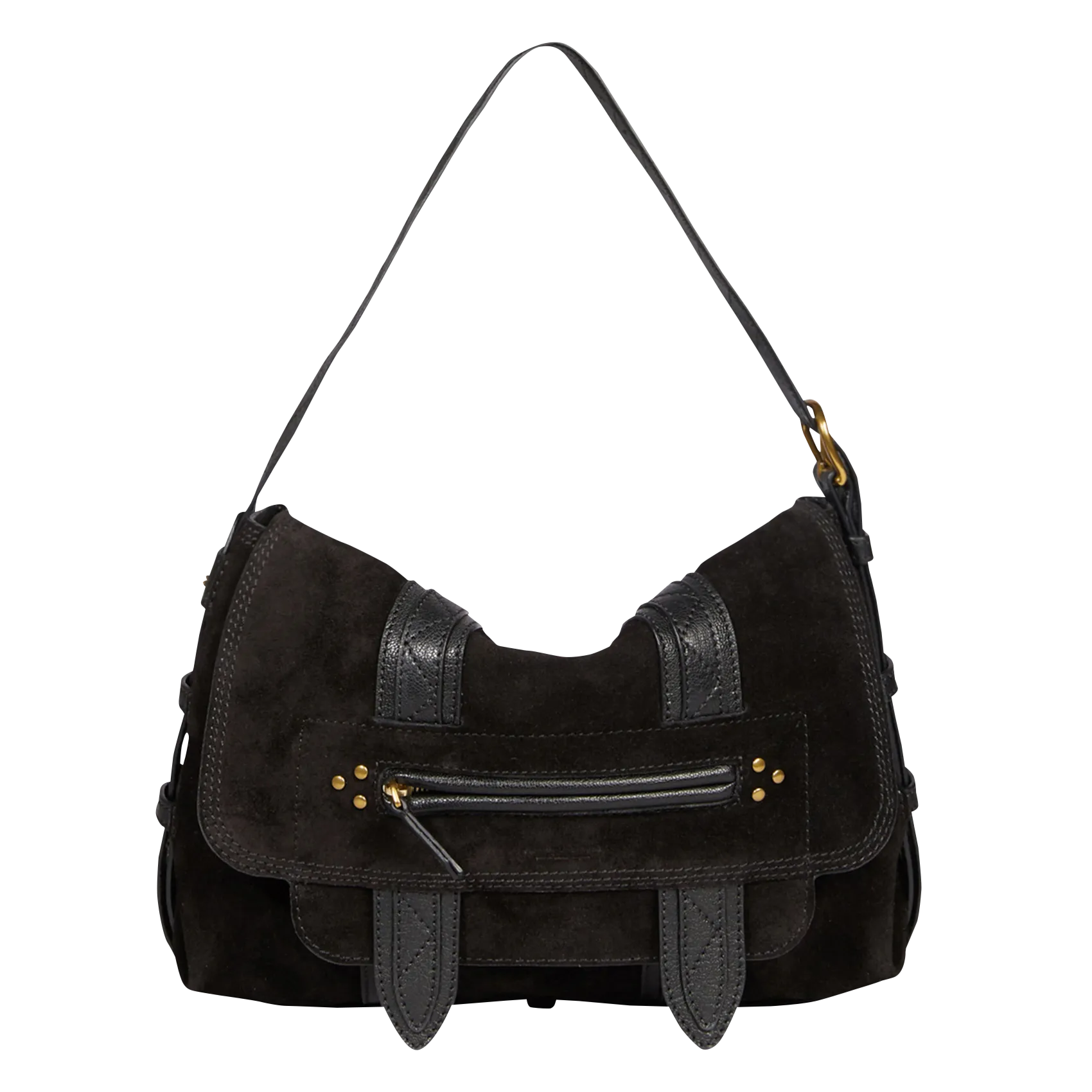  JEROME DREYFUSS   JOE S - Borsa a bisaccia in pelle scamosciata | Nero