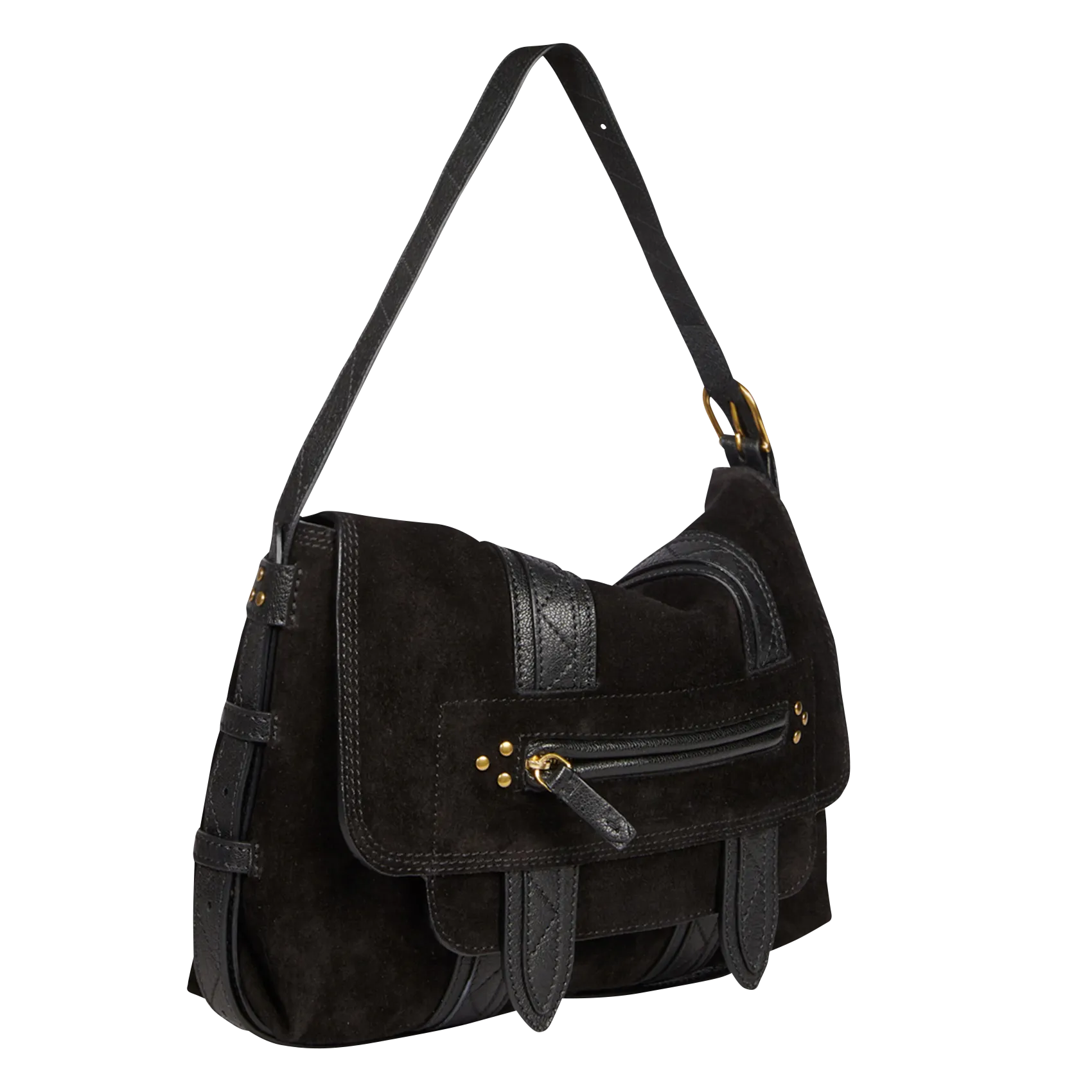  JEROME DREYFUSS   JOE S - Borsa a bisaccia in pelle scamosciata | Nero