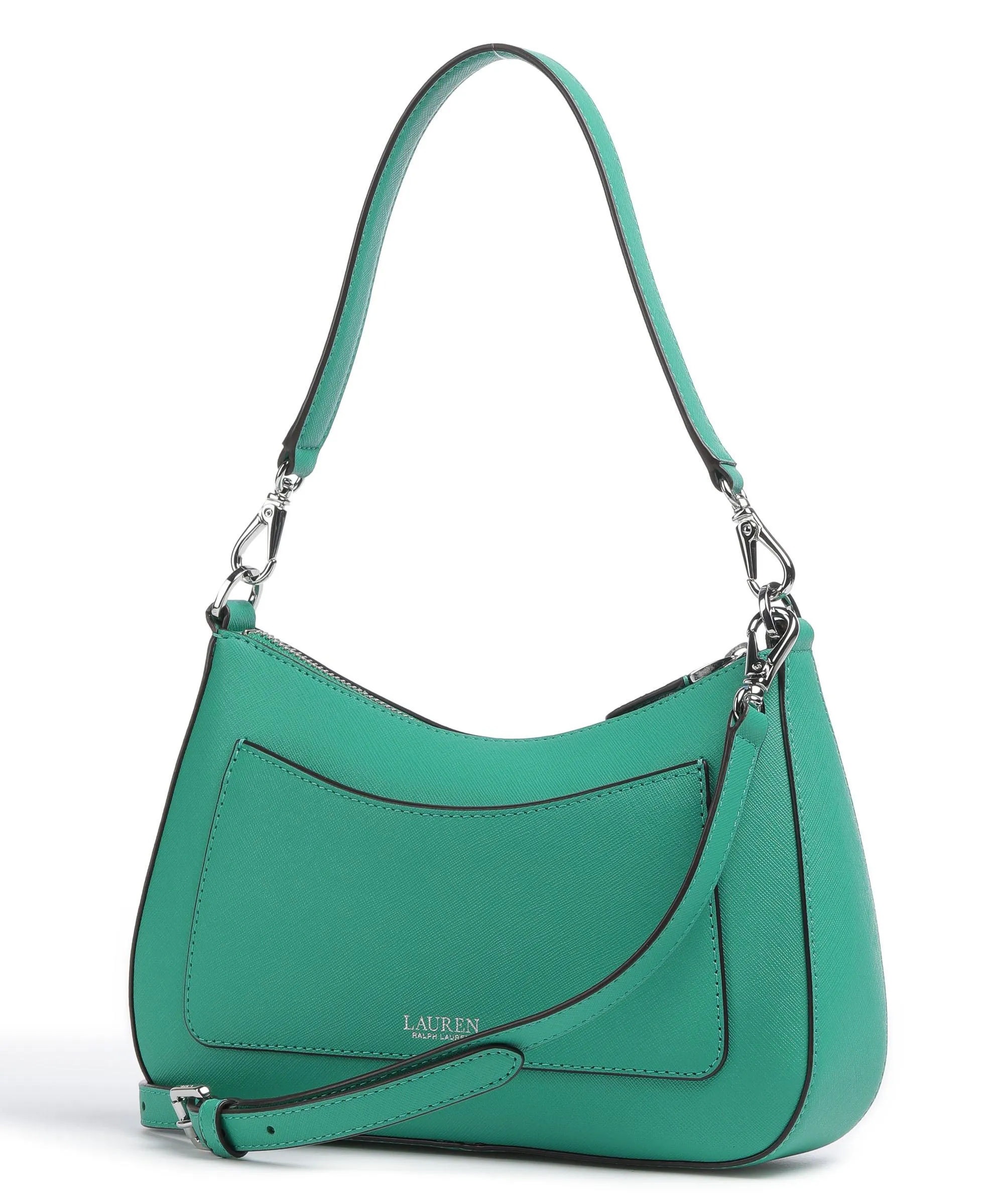  Lauren Ralph Lauren Danni 26 Borsa a spalla pelle di vacchetta saffiano verde  