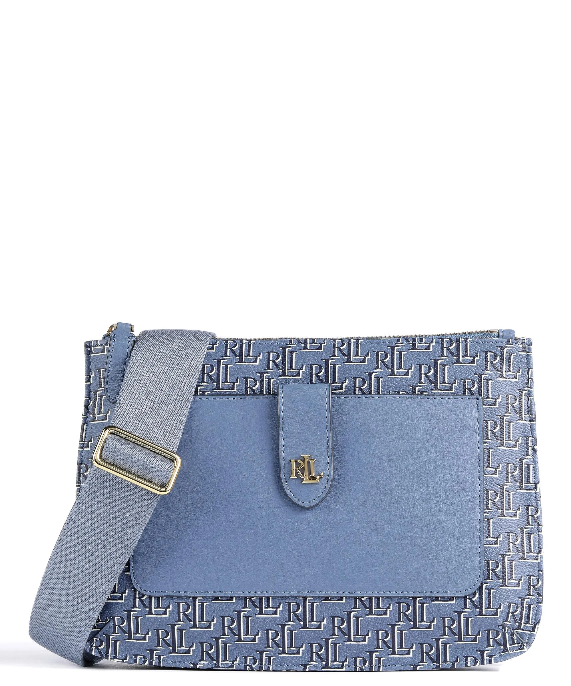  Lauren Ralph Lauren Jamey 27 Borsa a tracolla pelle sintetica, pelle bovina blu-grigio  